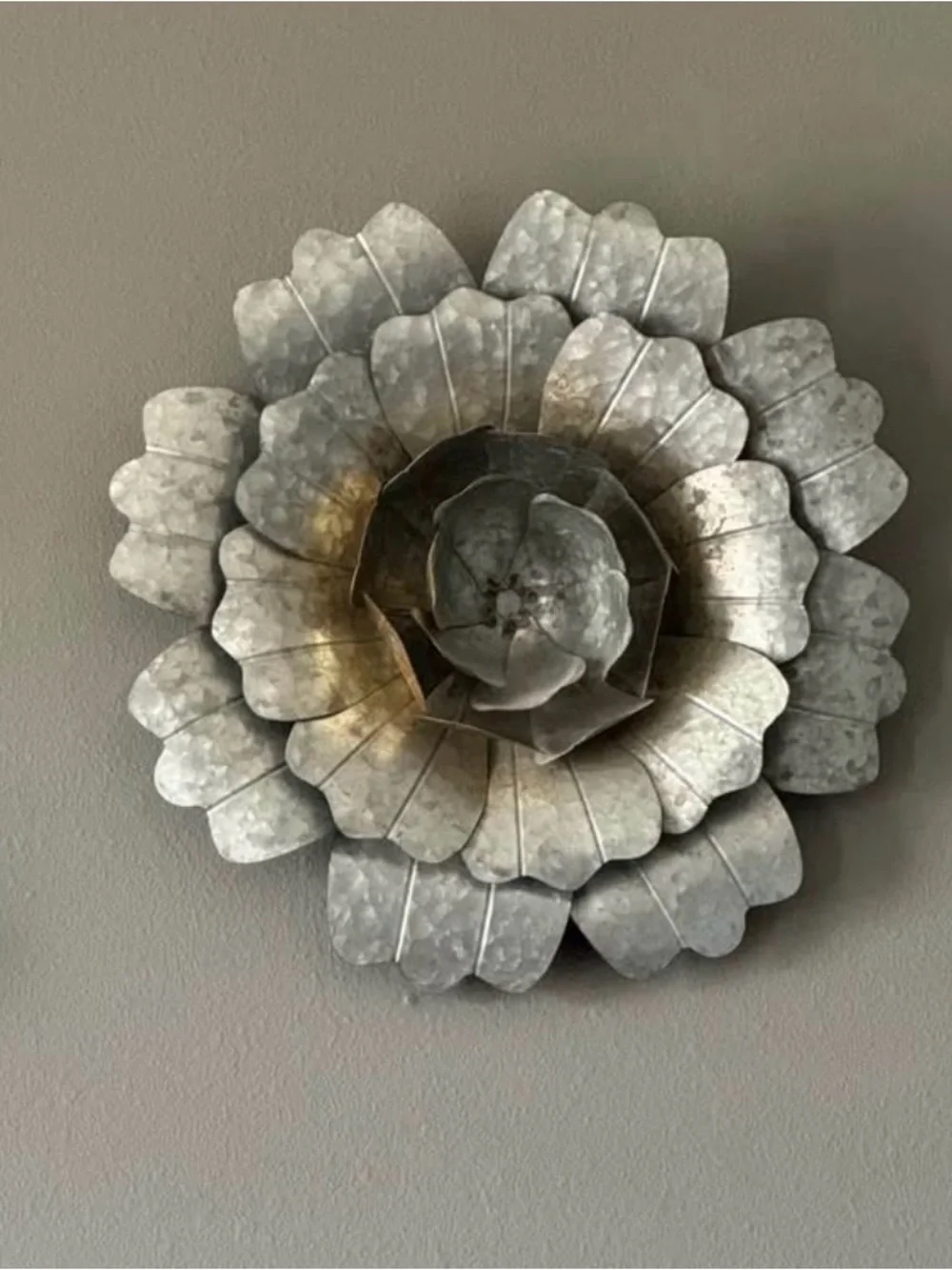 Silver Metal Flower Wall Décor - Set